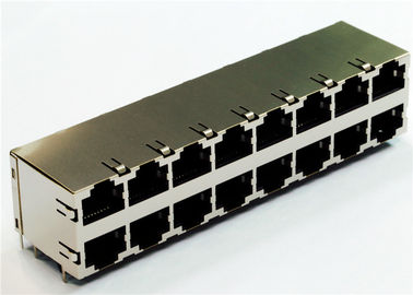 0854-2X8R-G6-F Equivalent Stacked 2x8 RJ45 Connector 16 Ports LPJG87081CNL