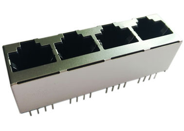 1x4 縦の台紙 180 度、4x Rj45 の上の記入項目 LPJEF5240DNL まっすぐな 8P8C