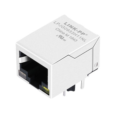 1x1 RJ45コネクタ 1000Base-T内蔵マグネティクス LPJG0933H11NL