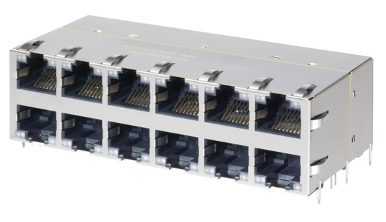 2x6 RJ45 マルチコネクタ 85732-1008 LED付きPSE PoE+を有効にする