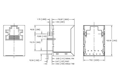 JXD3-0003NLの同等のイーサネット コネクターEXT TEMP縦RJ45 MAG
