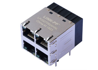 4 LED LPJG27082AHNLとの港ギガビットPOE RJ45のコネクターMagjack 1000Base-T