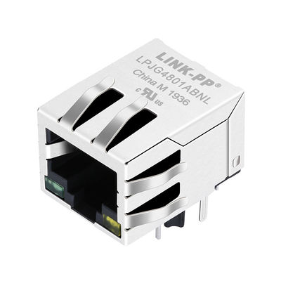 LED 1500Vmrs RJ45 モジュラー ジャック、1000M の変圧器との XFGIG8M-CAGY1-4MS