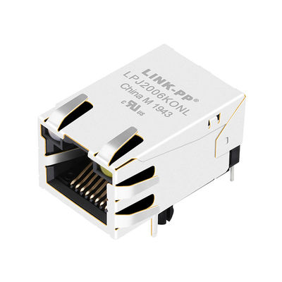 JP006821UNL 100 の基盤TX の LEDs 8 ピン RJ45 が付いている速いイーサネット 1x1 タブ