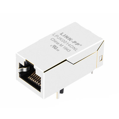 JK0-0018NL 1x2の港の導かれたイーサネットLAN港ネットワークのジャックRJ45の産業イーサネット コネクターのない1000の基盤T