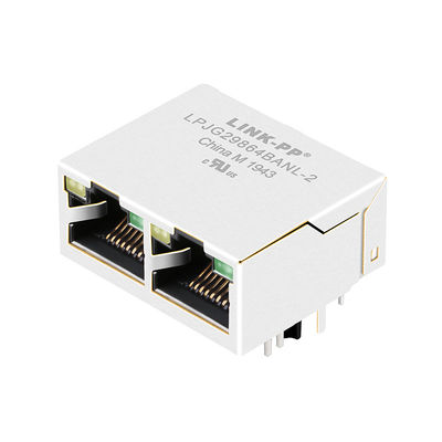 JXD1-2016NLの1x2港のモジュラー磁気Rj45ネットワークの上の1000の基盤Tタブ ジャック