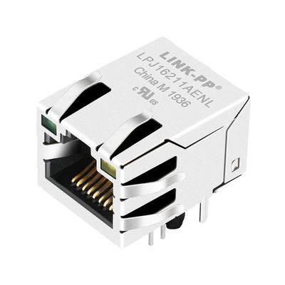P26-P01-18K7 = RT7-ZZ-0027 Rj45モジュラー ジャックLED LPJ16211AENLが付いている1つx 1つの港