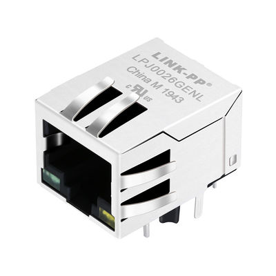 LPJ0026GENL 10/100M AutoMDIX 磁気 RJ45 ジャック 8P8C の盾 w/LED の 1:1 RoHS