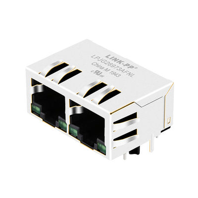 HFJ12-1G16ER-L11RL FastJack 1x2 タブの連動ギガビット RJ45 W/LED