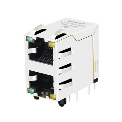 XRJD-S-21-8-8-4は変圧器のネットワーキングのコネクターLPJE106XAHNLなしでRJ45 2x1を積み重ねた