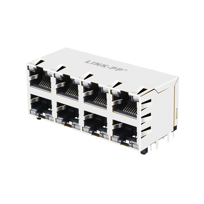 JX20-0206NL 10/100の基盤T 2x4の港Rj45多左舷ジャックは導かれるなしで保護した