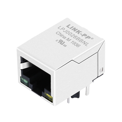 HFJ11-S026E-S1LS12 10/100基盤Tの緑/黄色い導かれた1x1港RJ45のイーサネットMagjack