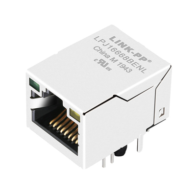PoE+ RJ45の磁気コネクター10/100の基盤Tの緑/黄色の上のARJM11D7-104-AB-EW2タブは左舷1つを導いた