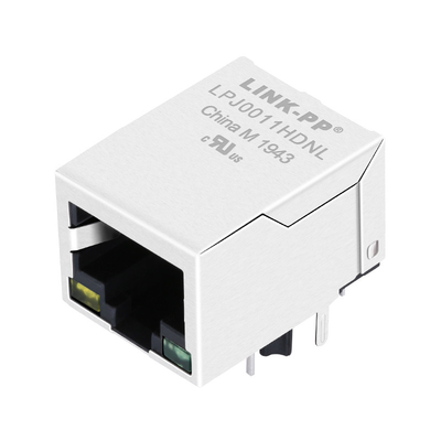 HFJ11-2450E-S1L21RLはコネクターが磁気学の黄色にしたり/緑LED 10/100の基盤T RJ45ジャックの下に記録する
