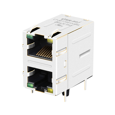 JXD9-1002NL 2x1の港Cat6 RJ45磁気ジャック100/1000の基盤Tの緑/黄色いLED