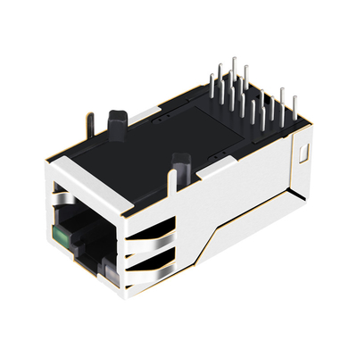 2250331-1 GO/G LedsのPOE+ RJ45磁気ジャックの上の2.5G基盤Tの単一の左舷タブ