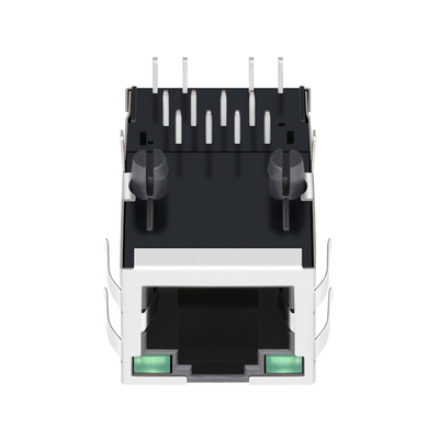 緑/緑Ledsを持つRJ45メスのジャックの上のSI-80024-F 100の基盤T 1の左舷タブ