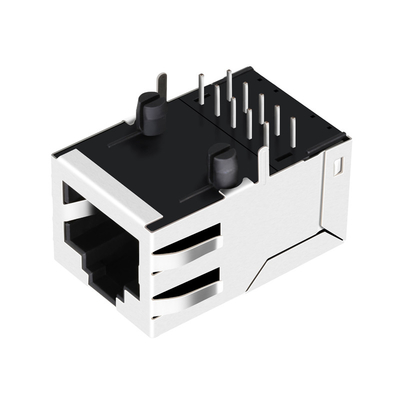 SI-80008-Fの単一の左舷100基盤T Rj45磁気ジャック8p8cタブLedsなしで