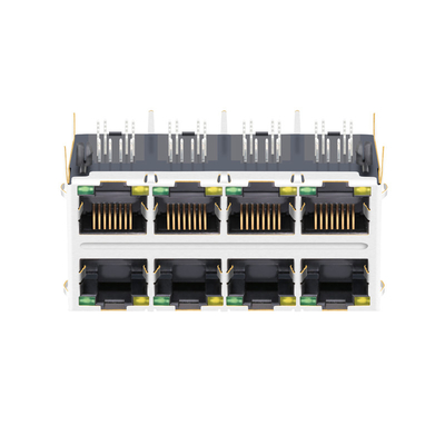 2x4 RJ45のLEDが付いている磁気コネクターJT5-2410NL多用性があるリンクPP 10G基盤T