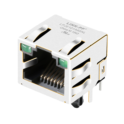 90°の角度RJ45モジュラー ジャックの活動的なイーサネット リンクPP LPJE101A65NLタブ