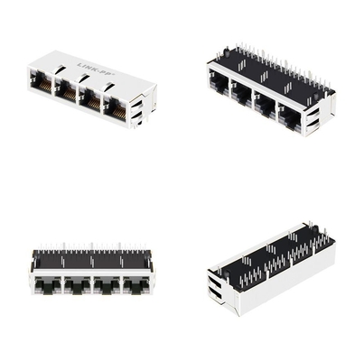 2250083-1 1x4港RJ45の磁気コネクター10Gの基盤TタブGO/GO Lightpipeと