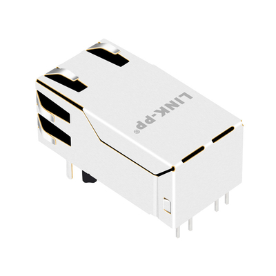 0826-1X1T-KL-F 4PPoE 100Wの単一の左舷5G基盤T磁気RJ45ジャックのタブLedsと
