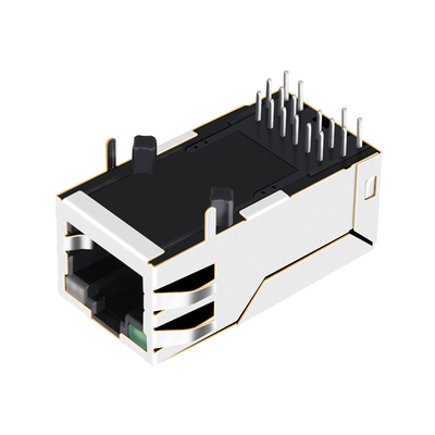 1-1840744-8ギガビットRJ45ジャックのメス コネクタ12PIN 1000 BASE-Tの緑/Green&Orangeは導いた