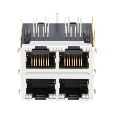 JT5-2270NLの1000の基盤T 2x2の港の磁気インジケータ・パイプとのRJ45ジャッキTHT 12p8c