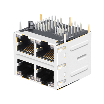JT5-2210NL 10Gの基盤T 2x2の港Rj45はLedSとのJT5-2210NL 12p8c THTを持ち上げる