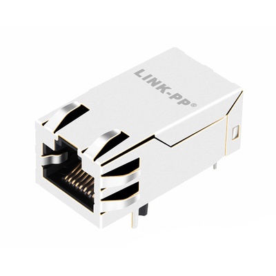 JK0-8001NLの導かれるの上の単一の港HD BASE-T RJ45磁気ジャック4PAIR POE 30Wタブ