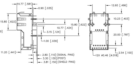 J1V-U7000NL 10G BASE-Tの上の記入項目の縦導かれるを用いるRJ45コネクター4PAIR POE 60W