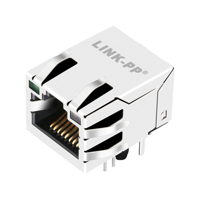 RJ45ジャック12P8Cの側面の記入項目G/OGの上のJ0G-0210NL 1000BASE-T 1X1の港タブは導いた