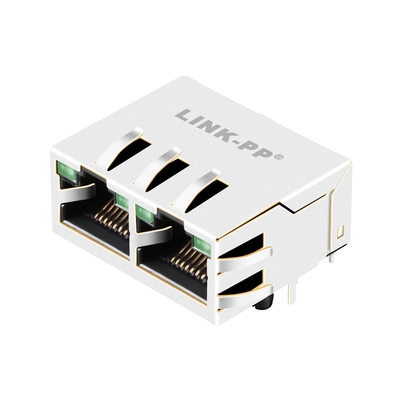JGL-0001NL 1x2の港ギガビットのGREEN/GREENの上の控えめなRJ45コネクター タブは導いた