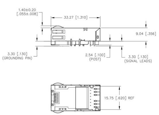 10GBASE-T単一の左舷RJ45 Magjackのコネクターの下のJT3-1128HLタブは導かなかった