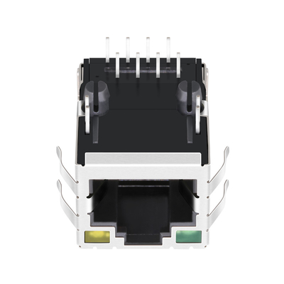 単一の左舷G/Yの100 BASE-Tの磁気RJ45コネクターの上のJXD1-9008NLTタブは8P8C導いた
