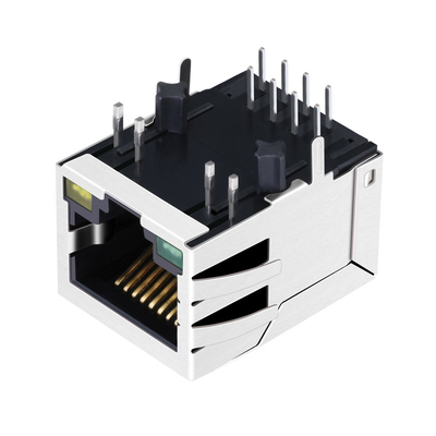 ARJM11A3-009-AB-ER2 100 BASE-TのRJ45磁気学のジャック単一の左舷タブ導かれるG/Yと