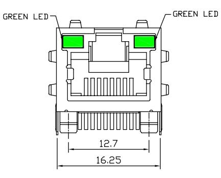 6116173-5 LED 8P8Cが付いているRj45コネクターは-穴LPJE101AWNL 0を通って保護した